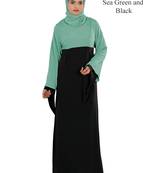 MyBatua Multicolor Crepe Arabian Dailywear Islamic Muslim Long Abaya With Hijab
