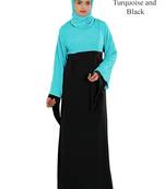 MyBatua Multicolor Crepe Arabian Dailywear Islamic Muslim Long Abaya With Hijab