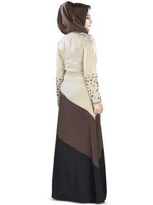 MyBatua Multicolor Polyester Arabian Dailywear Islamic Muslim Long Abaya With Hijab 3