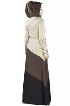 MyBatua Multicolor Polyester Arabian Dailywear Islamic Muslim Long Abaya With Hijab