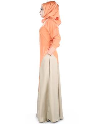 MyBatua Multicolor Polyester Arabian Dailywear Islamic Muslim Long Abaya With Hijab 3