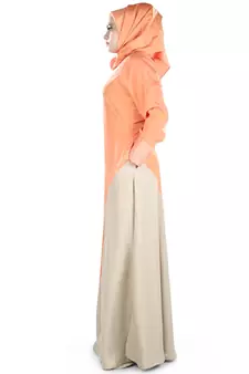 MyBatua Multicolor Polyester Arabian Dailywear Islamic Muslim Long Abaya With Hijab