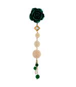 Green Pearl Designer Saree Pin