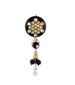 Black Onyx Kundan Saree Pin