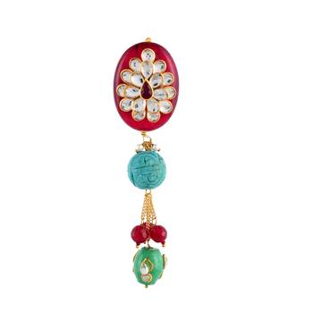 Maroon Onyx Kundan Designer Saree Pin 1