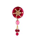 Maroon Onyx Kundan Designer Saree Pin