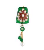 Green Pearl Kundan Onyx Designer Saree Pin