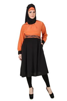 MyBatua Multicolor Polyester Arabian Dailywear Islamic Muslim Long Abaya With Hijab 1