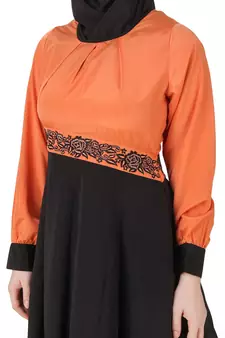 MyBatua Multicolor Polyester Arabian Dailywear Islamic Muslim Long Abaya With Hijab