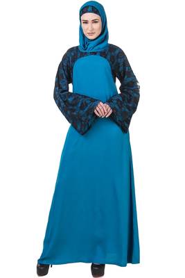 MyBatua Multicolor Rayon Arabian Dailywear Islamic Muslim Long Abaya With Hijab 1