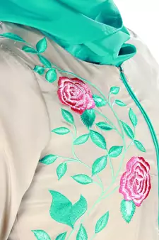MyBatua Peach Polyester Arabian Dailywear Islamic Muslim Long Abaya With Hijab