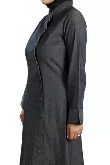 MyBatua Black Denim Arabian Dailywear Islamic Muslim Long Abaya With Hijab