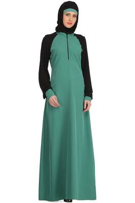 MyBatua Multicolor Polyester Arabian Dailywear Islamic Muslim Long Abaya With Hijab 1