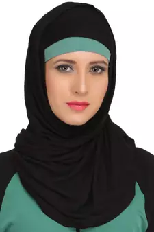 MyBatua Multicolor Polyester Arabian Dailywear Islamic Muslim Long Abaya With Hijab
