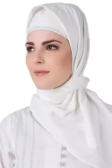 MyBatua White Cotton Arabian Dailywear Islamic Muslim Long Abaya With Hijab