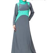 MyBatua Multicolor Polyester Arabian Dailywear Islamic Muslim Long Abaya With Hijab