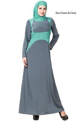 MyBatua Multicolor Polyester Arabian Dailywear Islamic Muslim Long Abaya With Hijab 1