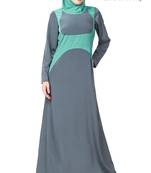 MyBatua Multicolor Polyester Arabian Dailywear Islamic Muslim Long Abaya With Hijab