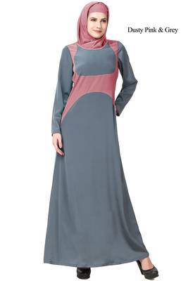 MyBatua Multicolor Polyester Arabian Dailywear Islamic Muslim Long Abaya With Hijab 1