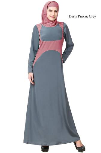 MyBatua Multicolor Polyester Arabian Dailywear Islamic Muslim Long Abaya With Hijab