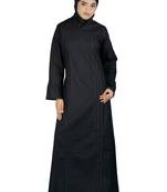 MyBatua Black Poplin Arabian Dailywear Islamic Muslim Long Abaya With Hijab