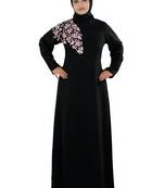 MyBatua Black Polyester Arabian Dailywear Islamic Muslim Long Abaya With Hijab