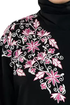 MyBatua Black Polyester Arabian Dailywear Islamic Muslim Long Abaya With Hijab