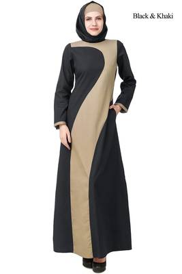 MyBatua Multicolor Cotton Arabian Dailywear Islamic Muslim Long Abaya With Hijab 1