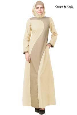 MyBatua Multicolor Cotton Arabian Dailywear Islamic Muslim Long Abaya With Hijab 1