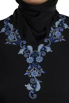 MyBatua Black Polyester Arabian Dailywear Islamic Muslim Long Abaya With Hijab