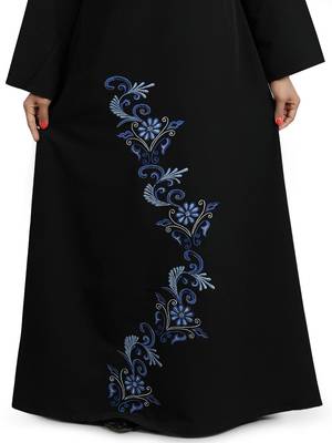 MyBatua Black Polyester Arabian Dailywear Islamic Muslim Long Abaya With Hijab 3
