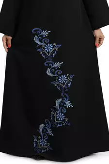 MyBatua Black Polyester Arabian Dailywear Islamic Muslim Long Abaya With Hijab