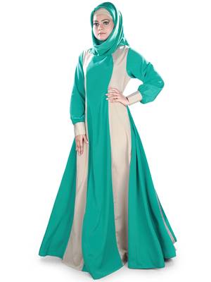 MyBatua Multicolor Polyester Arabian Dailywear Islamic Muslim Long Abaya With Hijab 1