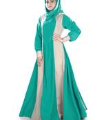 MyBatua Multicolor Polyester Arabian Dailywear Islamic Muslim Long Abaya With Hijab