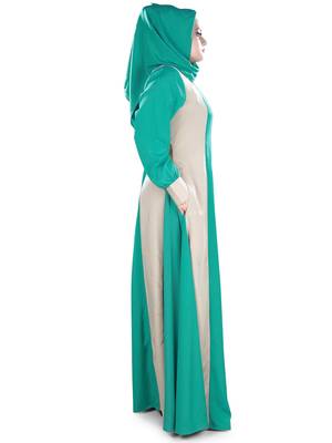 MyBatua Multicolor Polyester Arabian Dailywear Islamic Muslim Long Abaya With Hijab 2