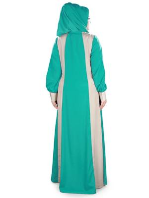 MyBatua Multicolor Polyester Arabian Dailywear Islamic Muslim Long Abaya With Hijab 3