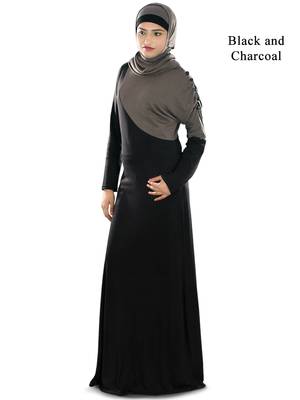 MyBatua Multicolor Viscose Arabian Dailywear Islamic Muslim Long Abaya With Hijab 1