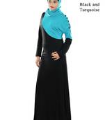 MyBatua Multicolor Viscose Arabian Dailywear Islamic Muslim Long Abaya With Hijab