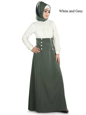 MyBatua Multicolor Polyester Arabian Dailywear Islamic Muslim Long Abaya With Hijab 1