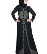 MyBatua Black Georgette Arabian Dailywear Islamic Muslim Long Abaya With Hijab