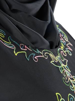 MyBatua Black Georgette Arabian Dailywear Islamic Muslim Long Abaya With Hijab 2