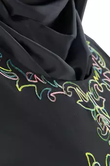 MyBatua Black Georgette Arabian Dailywear Islamic Muslim Long Abaya With Hijab