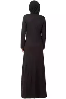 MyBatua Black Cotton Arabian Dailywear Islamic Muslim Long Abaya With Hijab