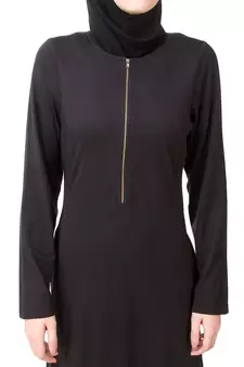 MyBatua Black Cotton Arabian Dailywear Islamic Muslim Long Abaya With Hijab