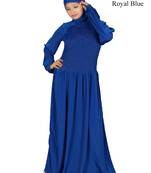 MyBatua Blue Polyester Arabian Dailywear Islamic Muslim Long Abaya With Hijab