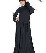 MyBatua Black Polyester Arabian Dailywear Islamic Muslim Long Abaya With Hijab