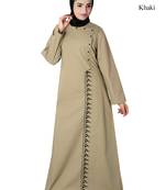 MyBatua Beige Cotton Arabian Dailywear Islamic Muslim Long Abaya With Hijab