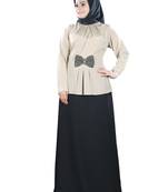 MyBatua Multicolor Polyster Arabian Dailywear Islamic Muslim Long Abaya With Hijab