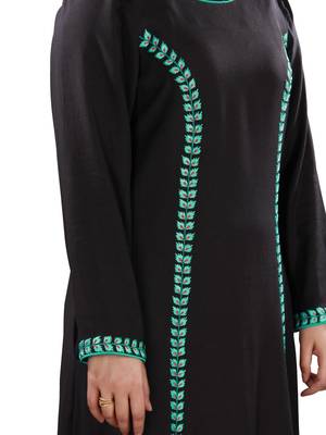 MyBatua Black Viscose Arabian Dailywear Islamic Muslim Long Abaya With Hijab 2