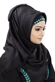 MyBatua Black Viscose Arabian Dailywear Islamic Muslim Long Abaya With Hijab